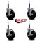 Service Caster 5'' Soft Rubber Swivel 3/4'' Expanding Stem Caster Set with Brake, 4PK SCC-EX20S514-SRS-TLB-34-4 - alternate 2